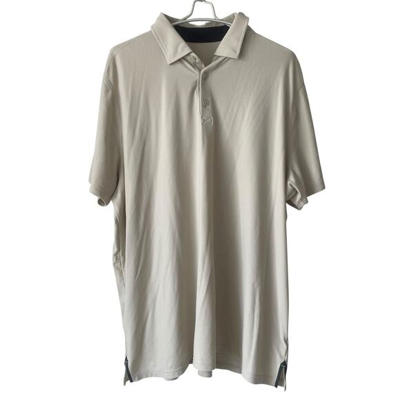 Rhône Men’s Regatta Piqué Performance Polo Short Sleeve Beige Sand color LARGE - Picture 2 of 9